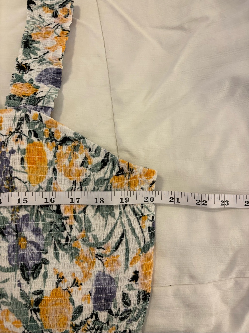 Lane Bryant Plus-Size 18/20 Smocked-Bodice Square-Neck Maxi Dress Spring Floral - Picture 5 of 7